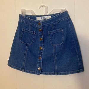 Snap button down Jean skirt